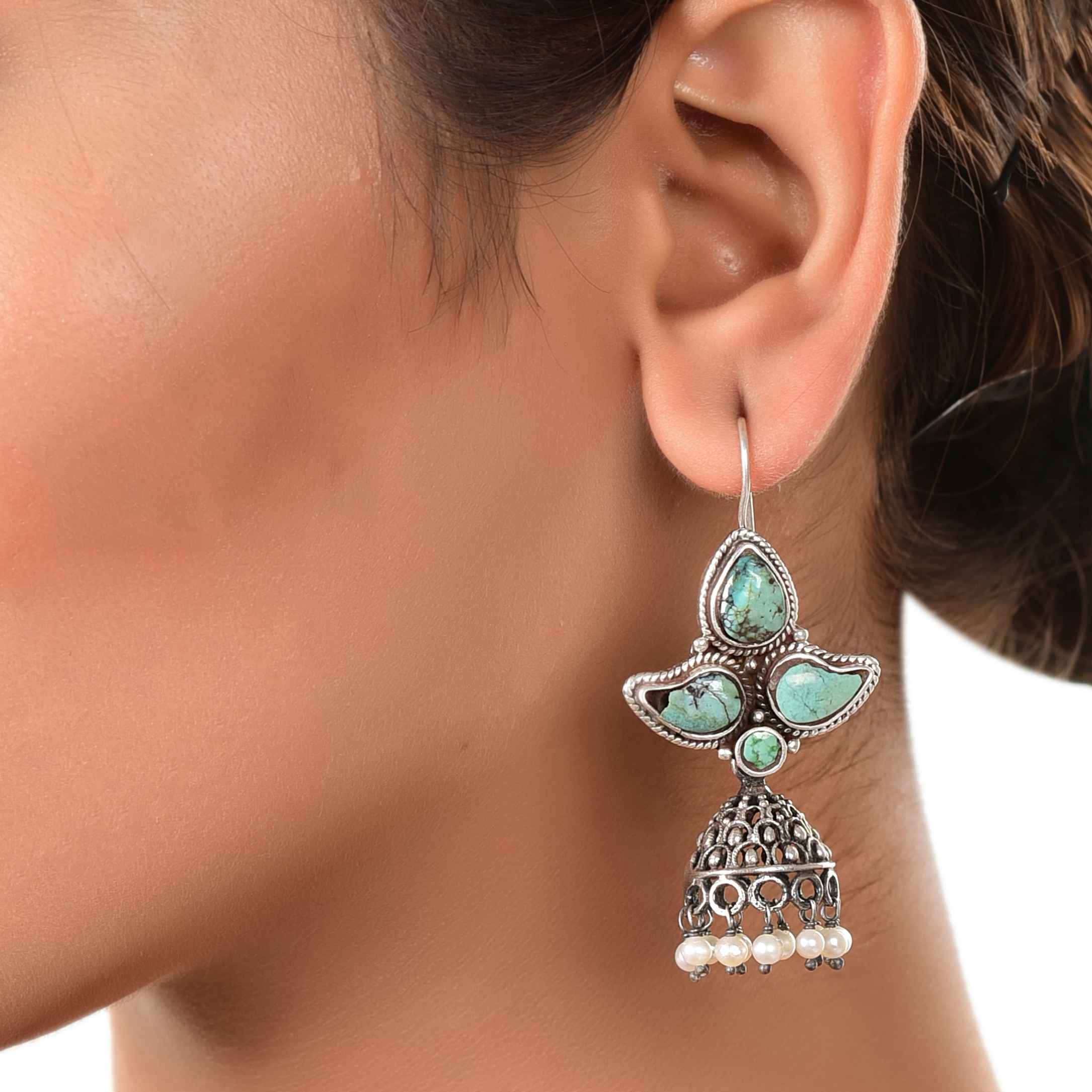 blooming-flower-turquoise-jhumka-sku-5990